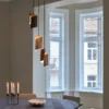 Curve taklampe rondell 3lys 33cm flerfarget