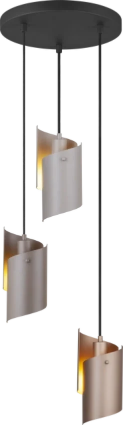 Curve taklampe rondell 3lys 33cm flerfarget