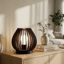 Daniella bordlampe 18,8cm valnøtt