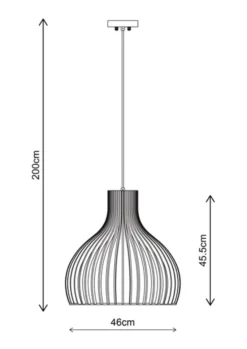 Daniella taklampe 46cm brun