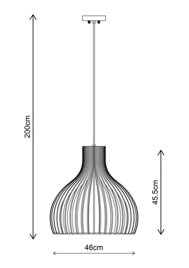 Daniella taklampe 46cm brun