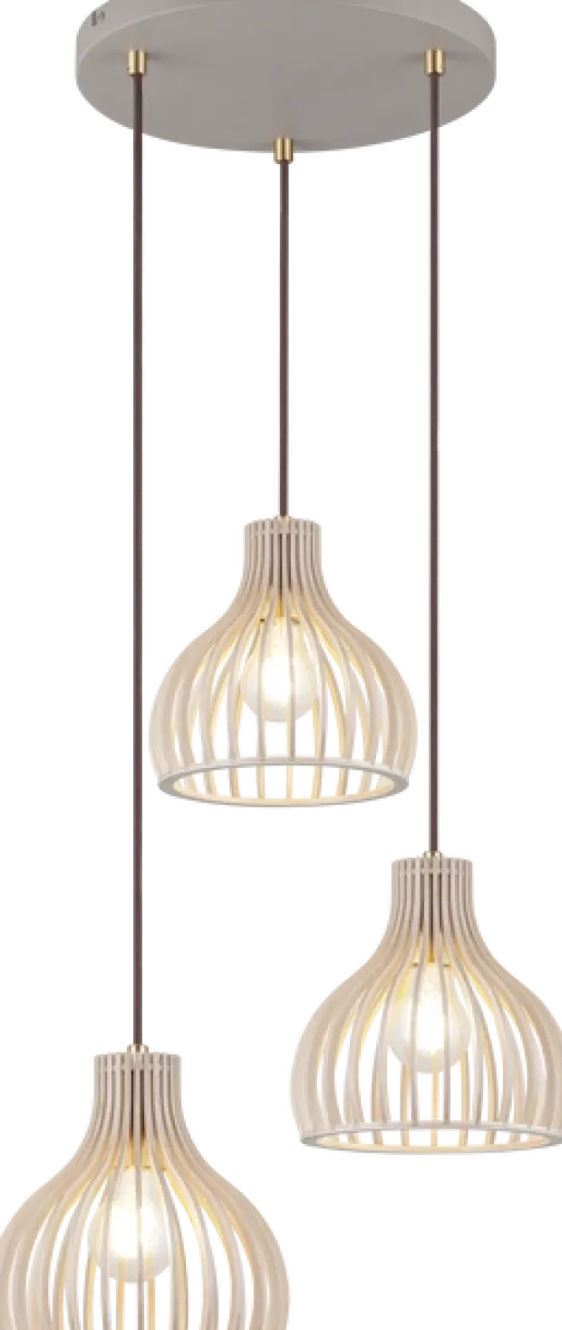 Daniella taklampe rondell 3lys 30cm natur
