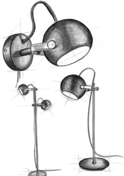 D.C gulvlampe 2lys 150cm sort