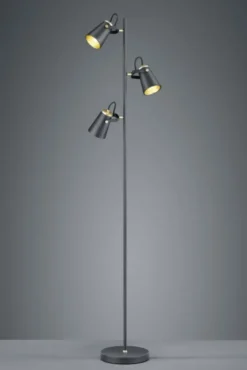 Edward leselampe gulv 3lys 160cm sort