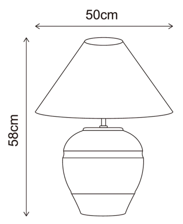 Eira bordlampe med skjerm 58cm brun/hvit
