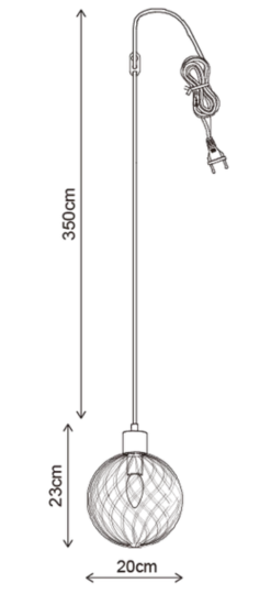 Elara pendel 20cm amber