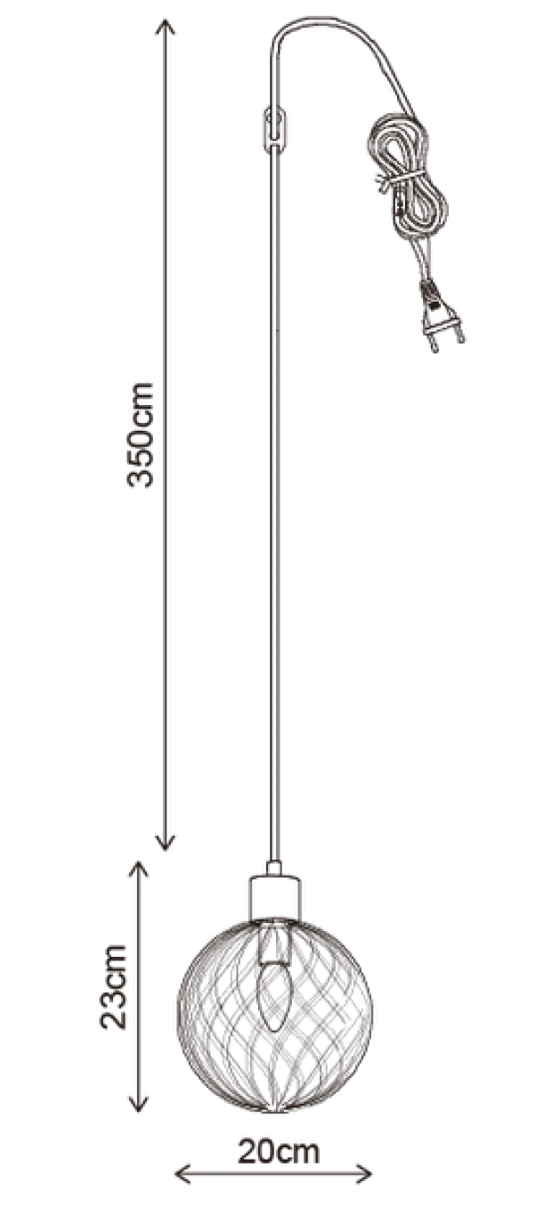 Elara pendel 20cm amber