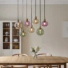 Elara taklampe rektangel 7lys 87cm flerfarget
