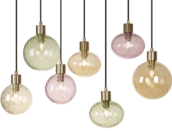 Elara taklampe rektangel 7lys 87cm flerfarget