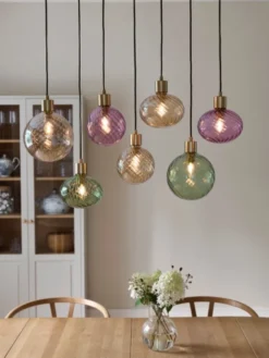 Elara taklampe rektangel 7lys 87cm flerfarget