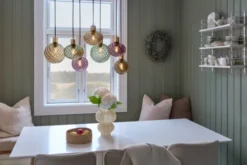 Elara taklampe rektangel 7lys 87cm flerfarget