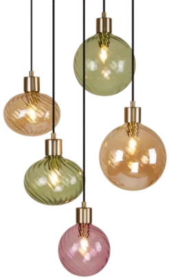 Elara taklampe rondell 5lys 40cm flerfarget