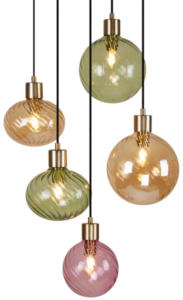 Elara taklampe rondell 5lys 40cm flerfarget