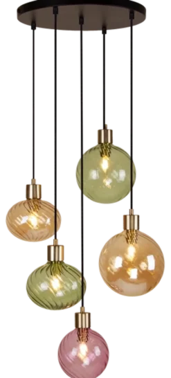 Elara taklampe rondell 5lys 40cm flerfarget
