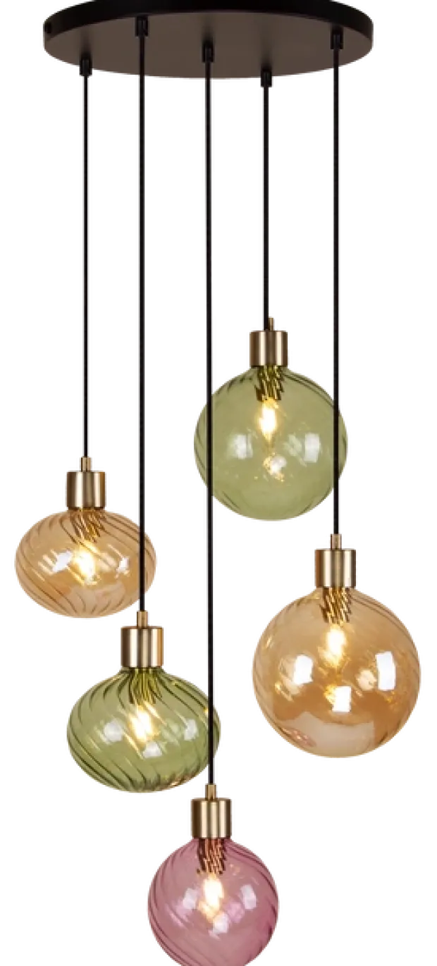 Elara taklampe rondell 5lys 40cm flerfarget
