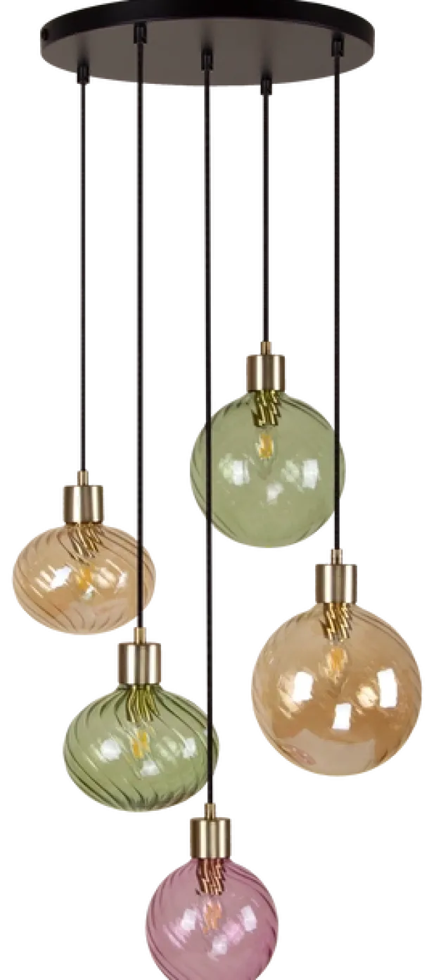 Elara taklampe rondell 5lys 40cm flerfarget