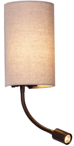Elma LED vegglampe med lesearm 12cm grå