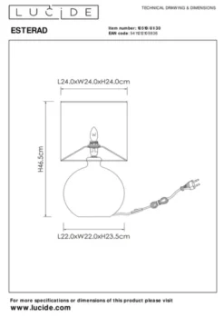 Esterad bordlampe 47cm sort