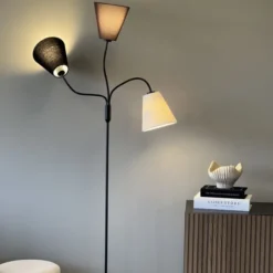Felicia Trio gulvlampe uten skjermer 3lys 150cm sort