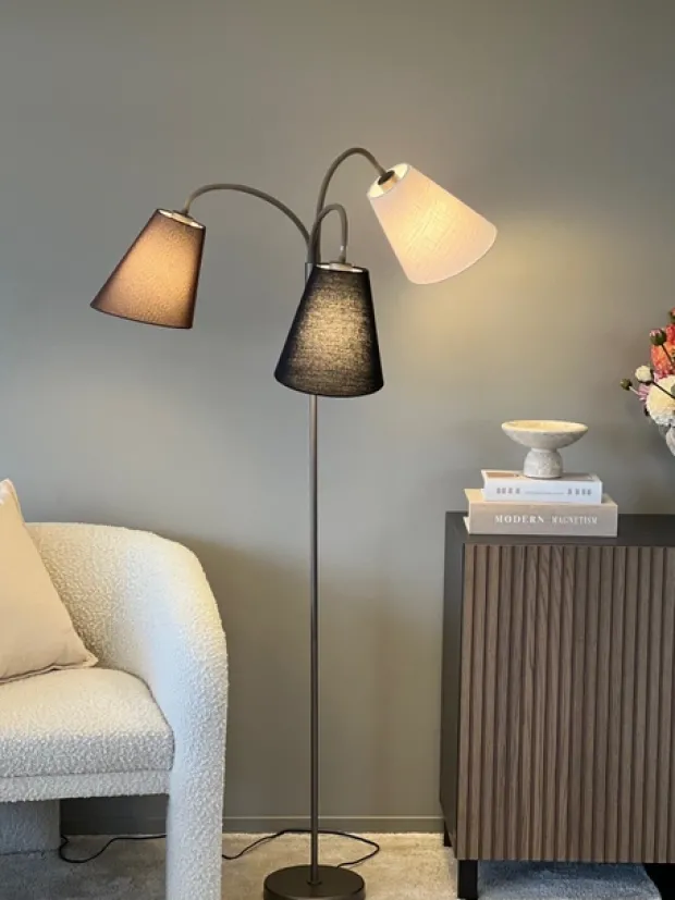 Felicia Trio gulvlampe uten skjermer 3lys 150cm brun