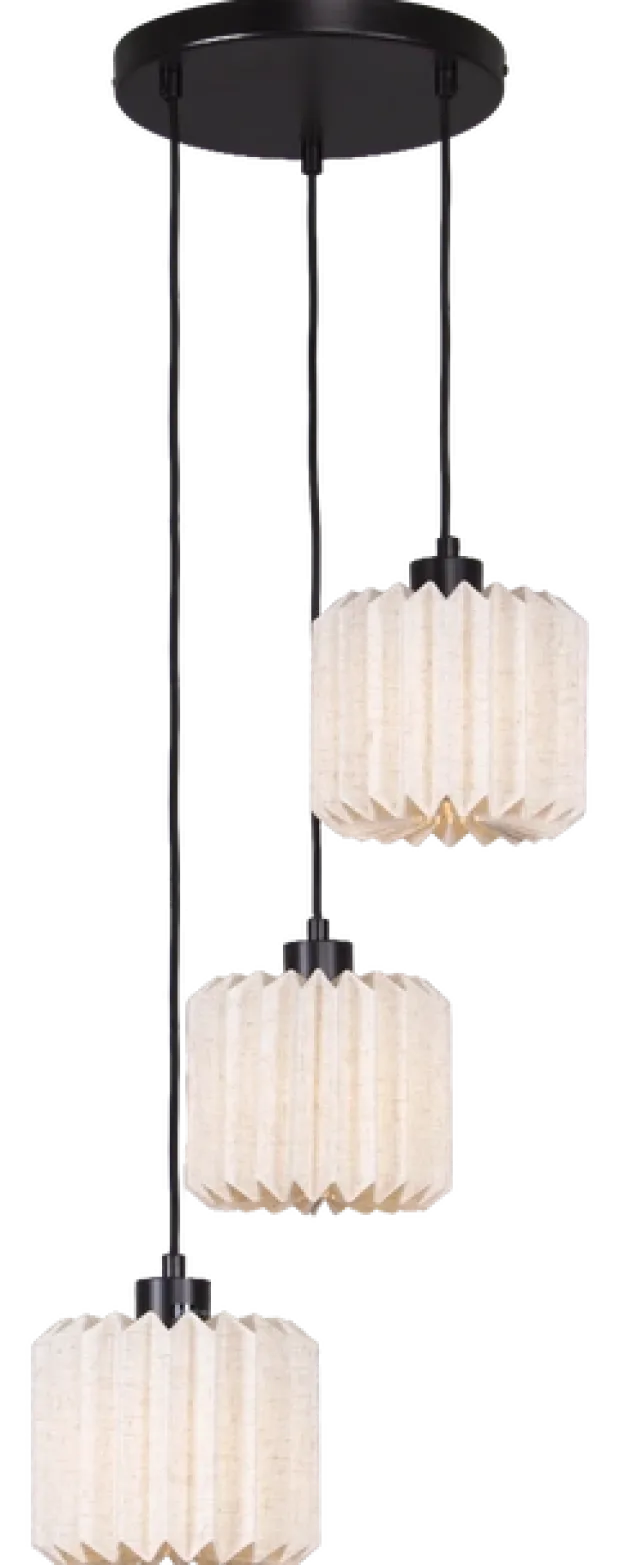 Fleur taklampe 3lys sort