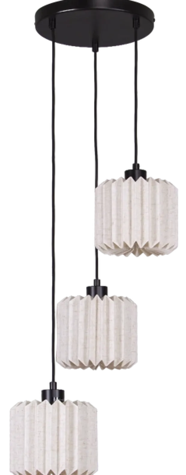Fleur taklampe 3lys sort