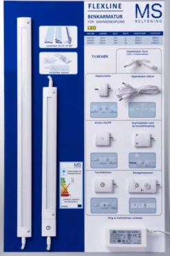 Flexline LED armatur benkbelysning 50cm hvit