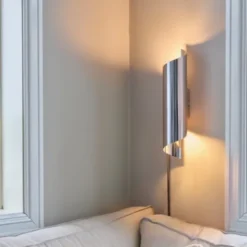 Flow vegglampe 2lys krom