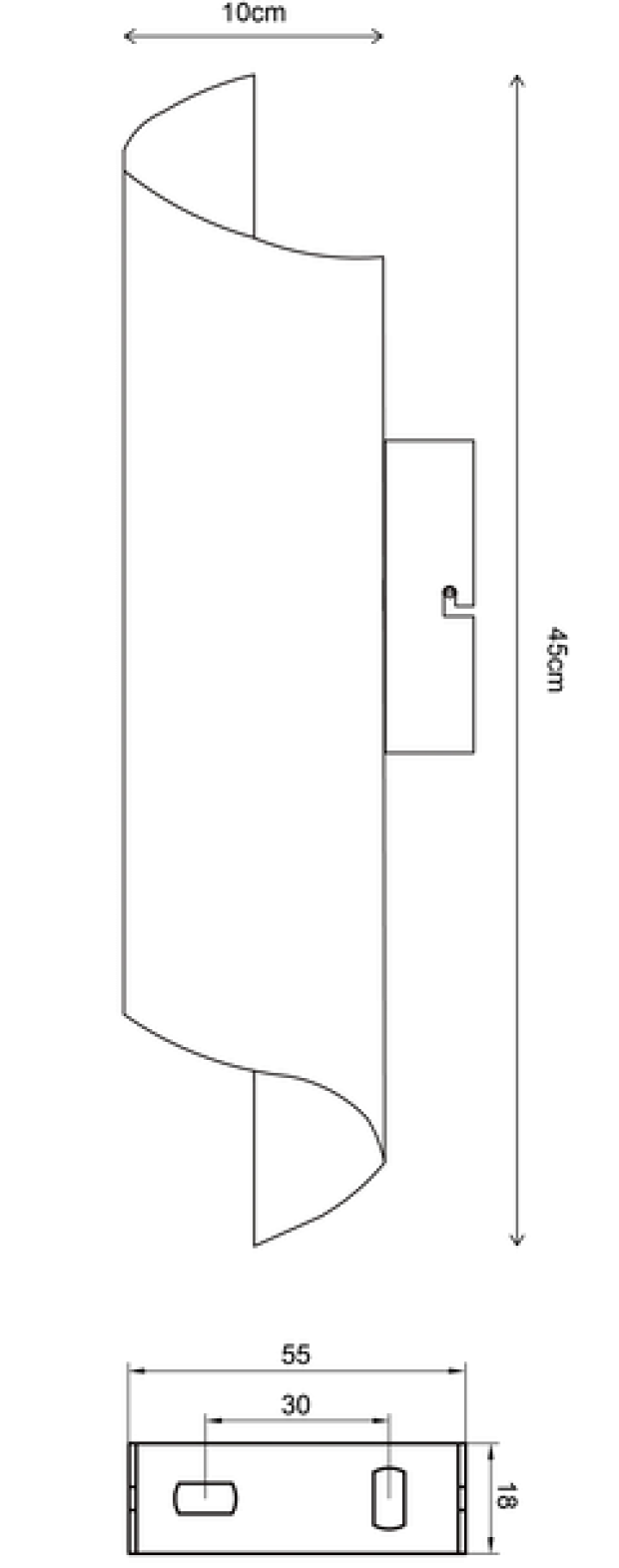 Flow vegglampe 2lys krom