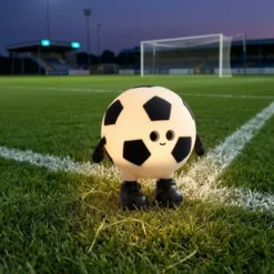 Fotball LED oppladbar bordlampe 12cm RGB
