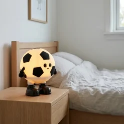 Fotball LED oppladbar bordlampe 12cm RGB