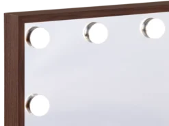 Frame LED sminkespeil vegg 51cm valnøtt