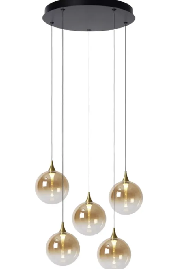 Gisela taklampe rondell 5lys 48cm amber