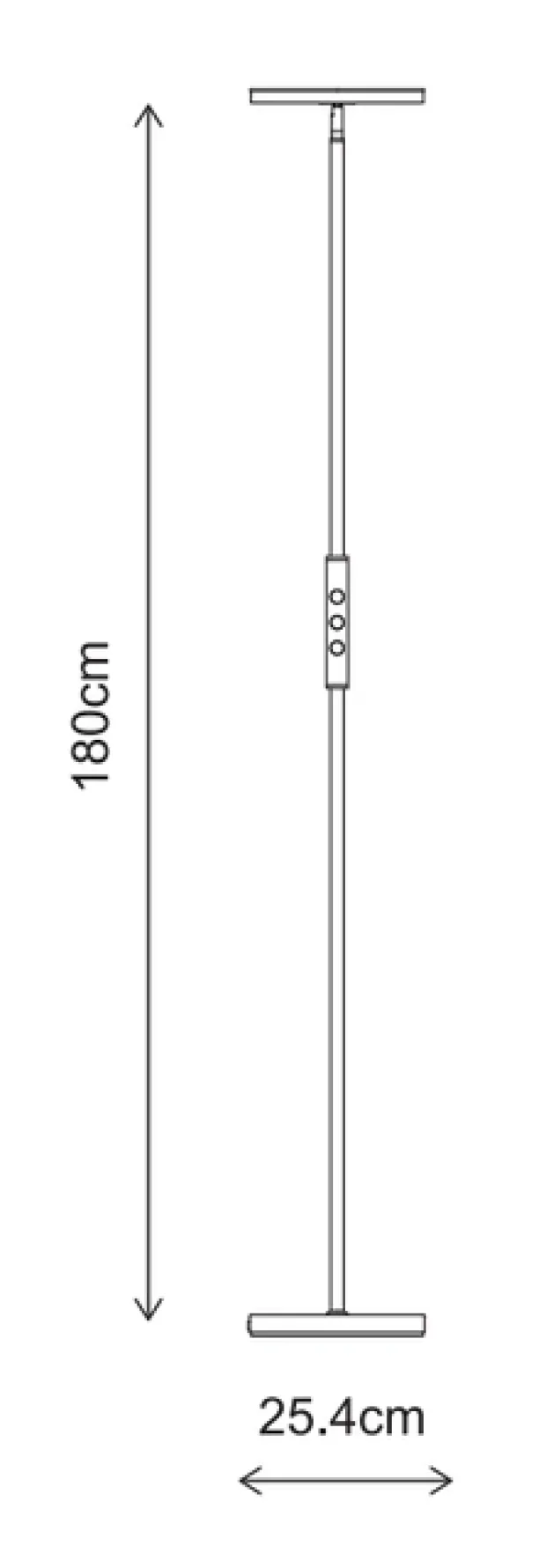 Glasgow LED uplight 1lys 180cm sort