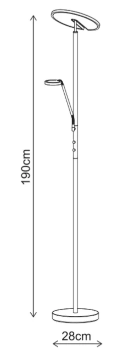 Glasgow LED uplight 2lys 190cm sort