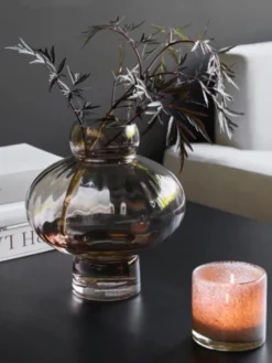 Glassvase 26cm brun