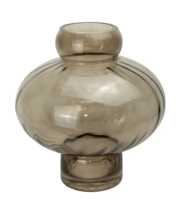 Glassvase 26cm brun