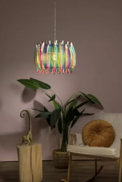 Glinstar taklampe 40cm flerfarget