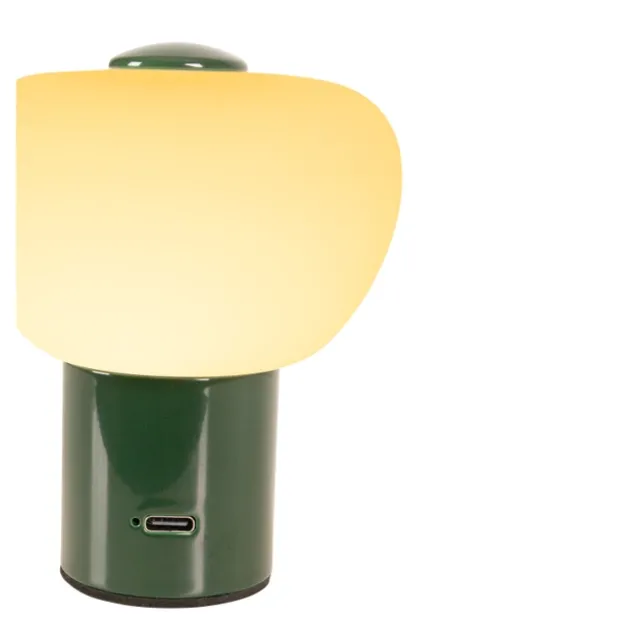 Gustav LED oppladbar bordlampe 9,5cm grønn