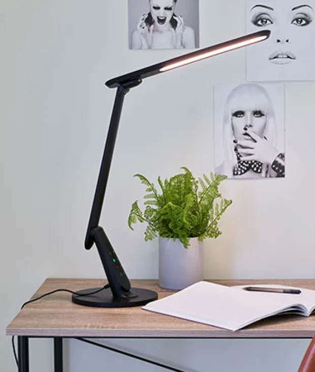 Harris LED skrivebordslampe 53,3cm sort
