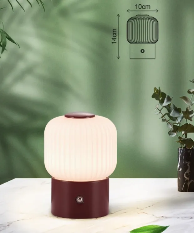 Haven Frost LED oppladbar bordlampe 14cm rød