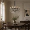 Hawk taklampe lysekrone 6lys 65cm krystall