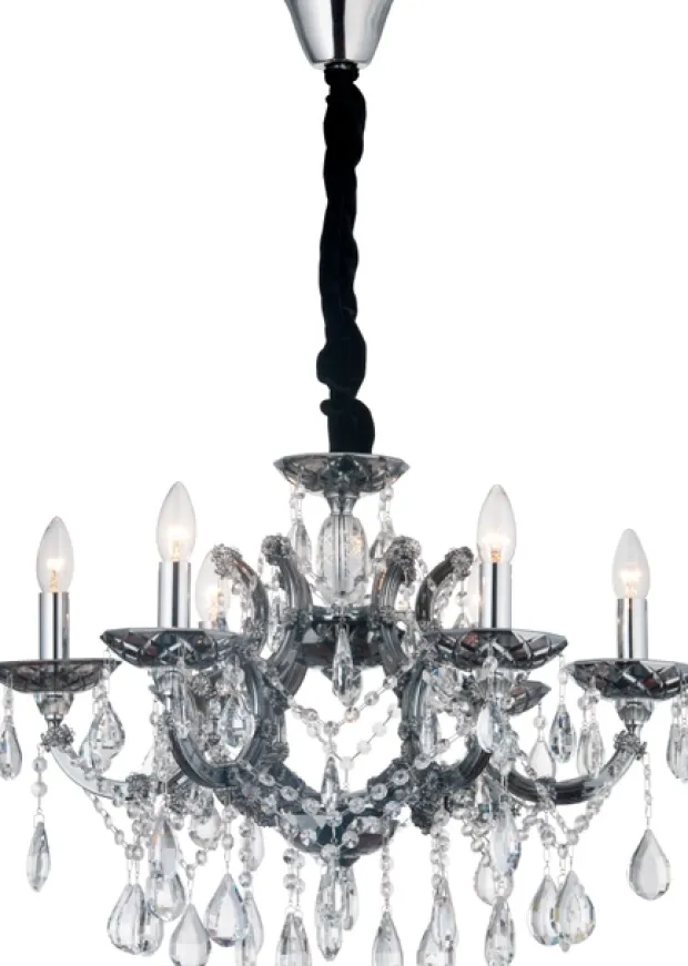 Hawk taklampe lysekrone 6lys 65cm krystall
