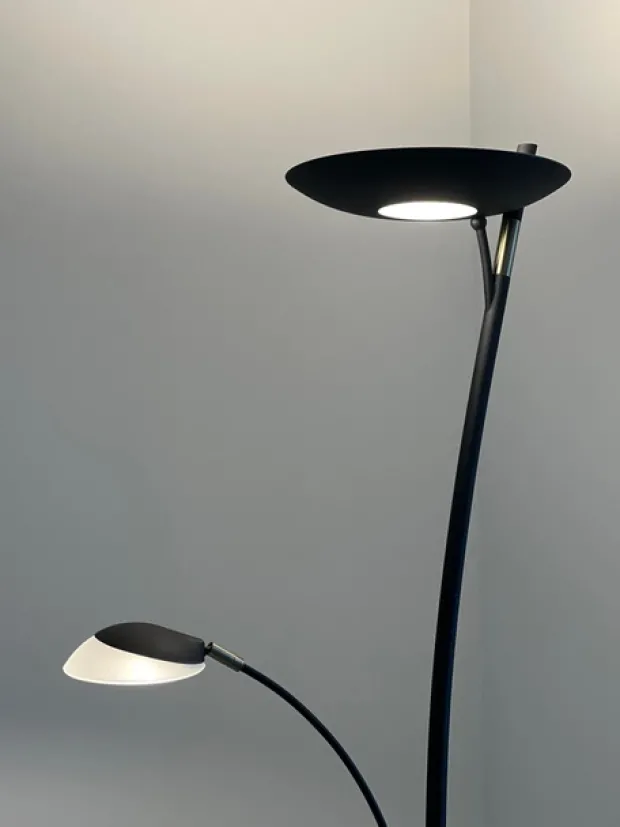 Helios LED uplight 2lys 197cm sort