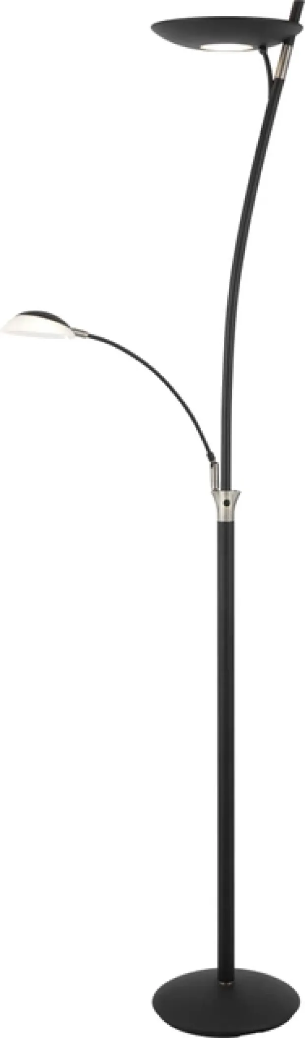 Helios LED uplight 2lys 197cm sort