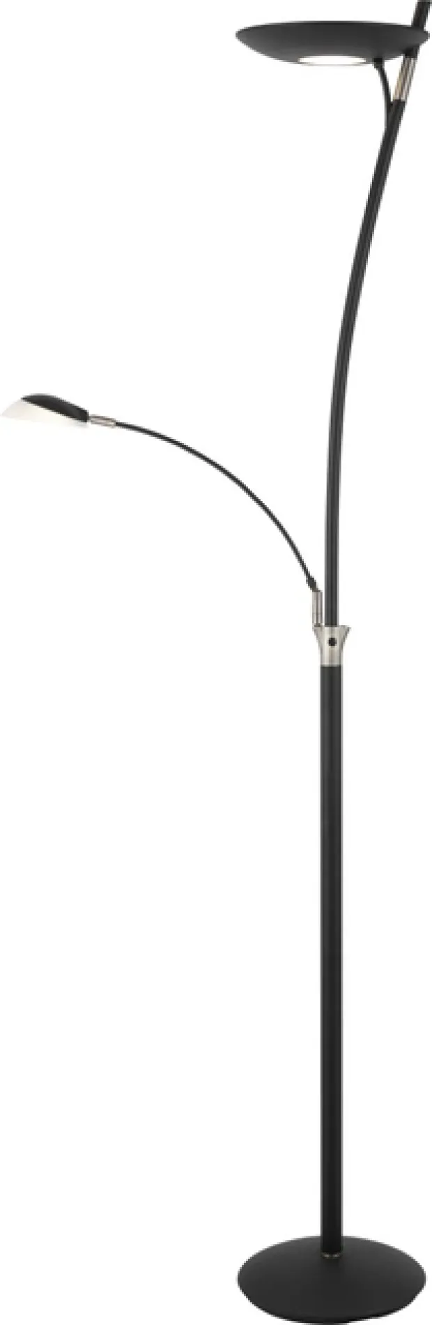 Helios LED uplight 2lys 197cm sort