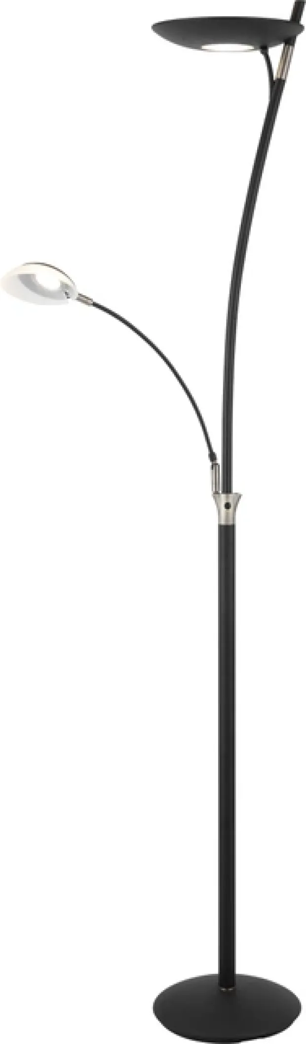 Helios LED uplight 2lys 197cm sort