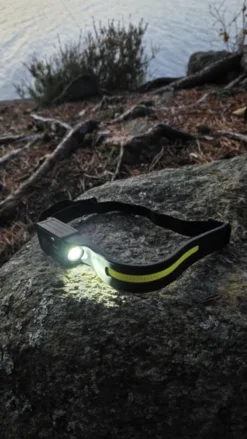 Hodelykt LED oppladbar 300lm sort