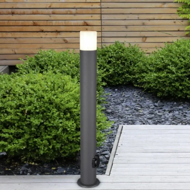 Hoosic utelampe stolpe IP44 80cm grå