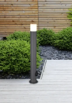 Hoosic utelampe stolpe IP44 80cm grå